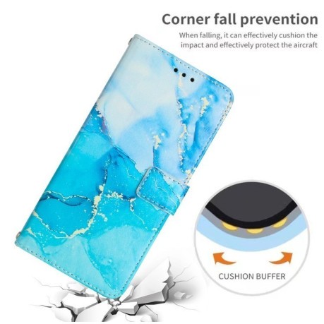Чехол-книжка Painted Marble Pattern для Realme 12+ 5G/12 4G/13 4G - синий