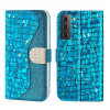 Чехол-книжка Laser Glitter Powder для Samsung Galaxy S23 5G - синий