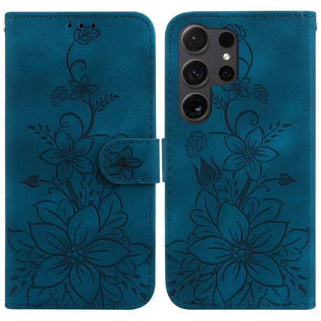Чехол-книжка Lily Embossed Leather для Samsung Galaxy S25 Ultra 5G - синий