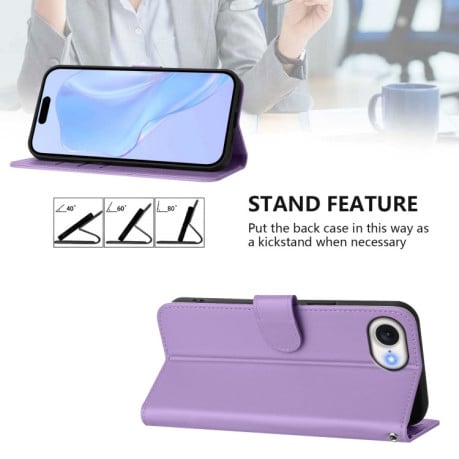 Чехол-книжка Skin Feel S-type для iPhone 16e - фиолетовый