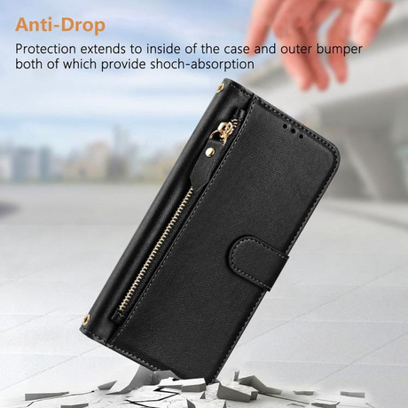 Чехол-книжка Multi-Card Slots Zipper Wallet на Realme Note 80 4G — чёрный