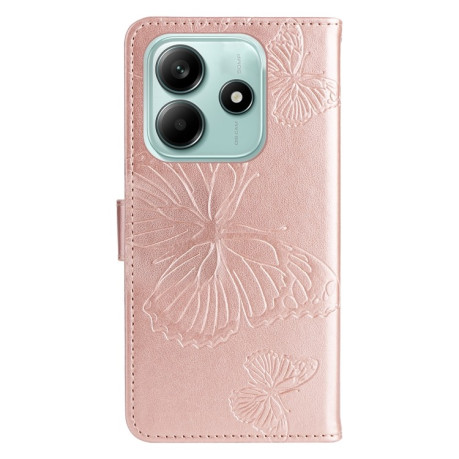 Чохол-книжка Embossed Butterfly для Xiaomi Redmi Note 14 5G/Poco M7 Pro 5G - рожеве золото