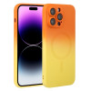 Противоударный чехол Liquid Silicone Full (Magsafe) для iPhone 15 Pro - оранжево-желтый