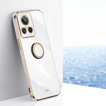 Чехол XINLI Straight Edge с держаталем-подставкой на Realme GT2 Explorer Master 5G - белый