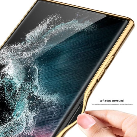 Противоударный чехол GKK Plating TPU + Leather для Samsung Galaxy S24 Ultra 5G - Fiber