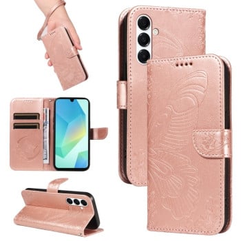 Чохол-книжка Swallowtail Butterfly Embossed Leather  для Samsung Galaxy A26 5G - рожеве золото