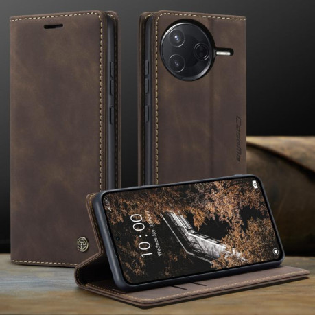 Чохол-книжка CaseMe-013 Multifunctional на Xiaomi Poco F7 Pro / F7 Ultra - кавовий