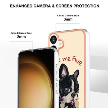 Противоударный чехол Electroplating IMD для Samsung Galaxy S24 5G - Dog