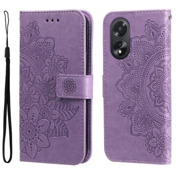 Чохол-книжка 7-petal Flowers Embossing для OPPO A38 4G / A18 4G Global - фіолетовий