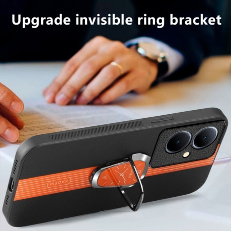 Чохол Magnetic Litchi Leather Back Phone Case with Holder для OPPO Reno11 F 5G - зелений