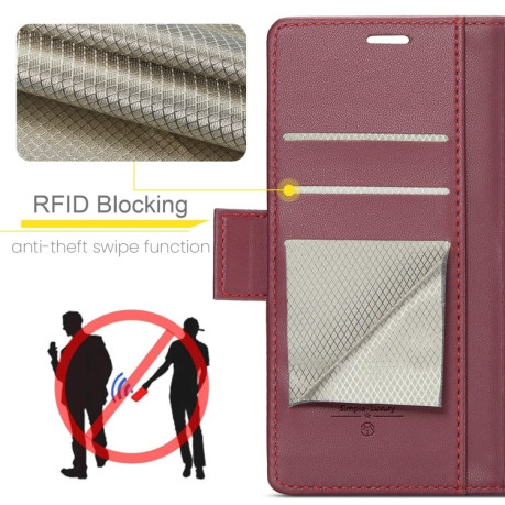 Чохол-книжка CaseMe 023 Butterfly Buckle Litchi RFID Anti-theft Leather  для Samsung Galaxy A36 5G - червоний
