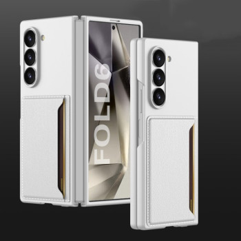 Противоударный чехол GKK Ultra-thin Card Slots для Samsung Galaxy  Fold 6 - серебристый