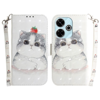 Чохол-книжка 3D Colored Horizontal Flip Leather для Xiaomi Poco M6 4G - Cat