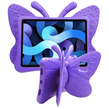 Противоударный чехол Butterfly Bracket Kids EVA Shockproof для iPad Pro 11 2024/Air 4/Air 5/Pro 11 (2018/2020/2021/2022) - фиолетовый