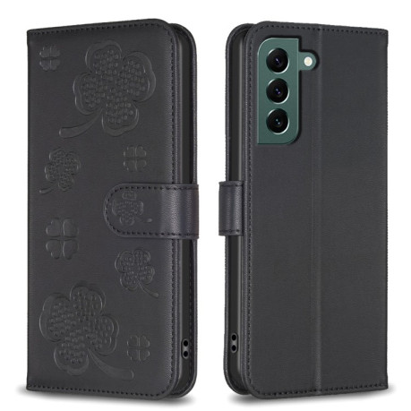 Чехол-книжка Four-leaf Clasp Embossed на Samsung Galaxy S24 FE 5G - черный