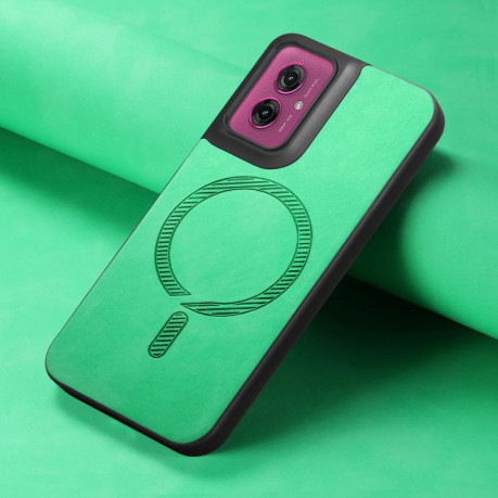 Чохол Retro MagSafe Magnetic PU на Motorola Moto G55 - зелений