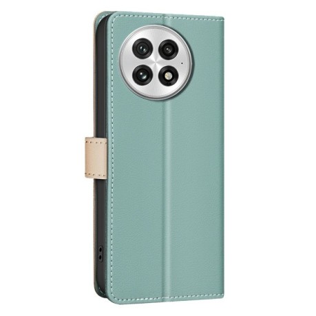 Чехол-книжка Color Matching RFID Anti-theft Leather для OnePlus 13 - зеленый