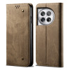 Чохол книжка Denim Texture Casual Style на OnePlus 12 - хакі