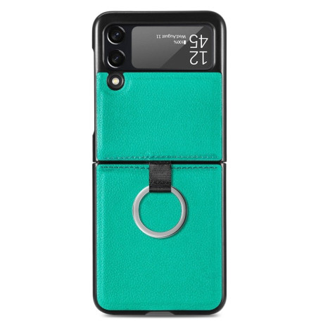 Протиударний чохол Litchi Pattern Folding Samsung Galaxy Z Flip3 5G - зелений