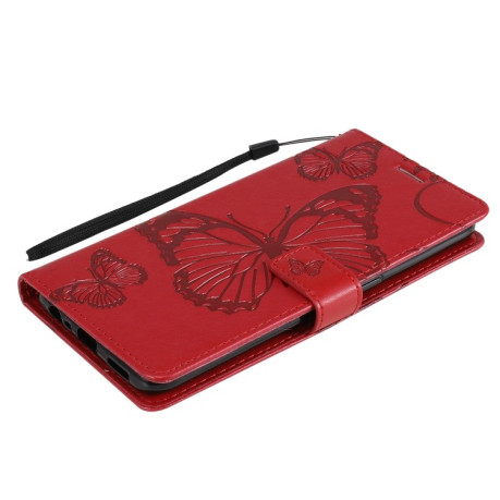 Чехол-книжка Embossed Butterfly для OPPO A53 (2020) / A53s / A33 (2020) / A32 3D - красный