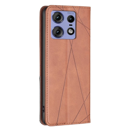 Чохол-книжка Rhombus Texture для Motorola Edge 50 Pro - коричневий