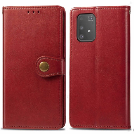 Чехол- книжка Retro Solid Color на Samsung Galaxy S10 Lite-красный