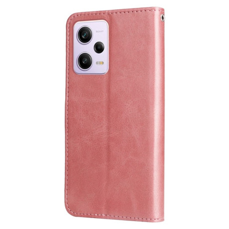 Чехол-книжка Fashion Calf Texture для Xiaomi Redmi Note 12 Pro 5G/Poco X5 Pro - розовое золото