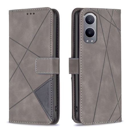 Чохол-книжка Rhombus Texture для OnePlus Nord CE4 Lite -чорний - сірий