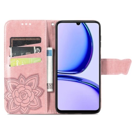 Чохол-книжка Butterfly Love Flower Embossed для Realme C53/C51 - рожеве золото