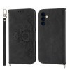 Чохол-книжка Skin-feel Flowers Embossed для Samsung Galaxy A24 4G - чорний