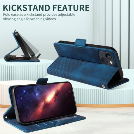 Чехол-книжка Embossed Rhombus Starry Leather для Xiaomi Redmi Note 14 4G 164.84mm - синий