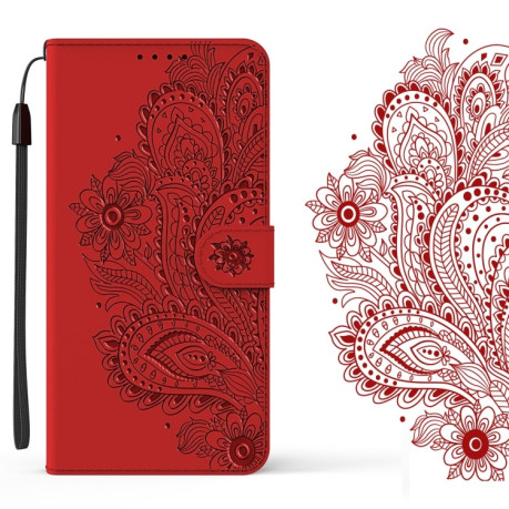 Чехол-книжка Peacock Embossed на Samsung Galaxy M51 - красный