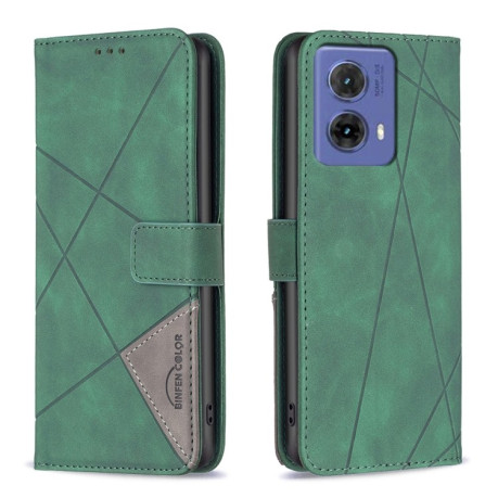 Чехол-книжка Rhombus Texture для Motorola Moto G85 - зеленый