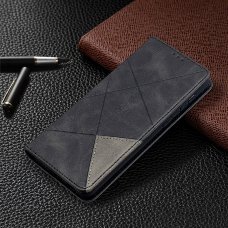 Чохол-книга Rhombus Texture на Samsung Galaxy S21 Plus - чорний