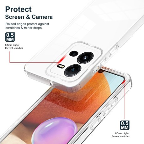 Противоударный чехол Clear Color Frame для Vivo V25 5G / V25e 4G - белый