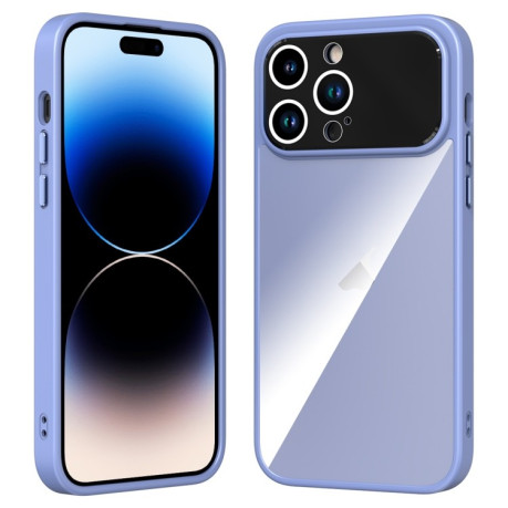 Противоударный чехол Large Window Acrylic для iPhone 15 Pro Max-синий