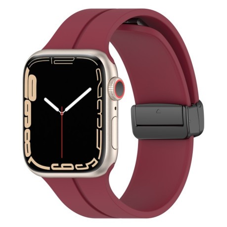 Силиконовый ремешок Solid Color для Apple Watch Ultra 49mm/45mm/44mm - винно-красный