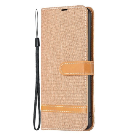 Чохол-книжка Color Matching Denim Texture  для Samsung Galaxy S25 5G - коричневий