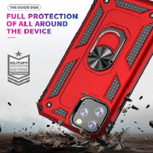 Противоударный чехол HMC с поворотной подставкой на iPhone 11 Pro- серебристый