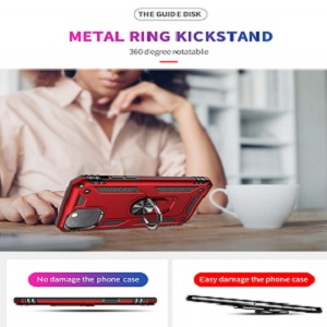 Противоударный чехол HMC с поворотной подставкой для Айфон 11 Про- серебристый