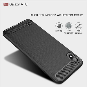 Чехол Brushed Texture Carbon Fiber для Samsung Galaxy A10-черный