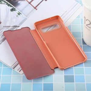 Чехол книжка Clear View на Samsung Galaxy S10 Plus/G975-розовое золото