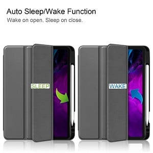 Чехол-книжка Custer Pattern Pure Color на Айпад Про 12.9 inch 2020 - серый