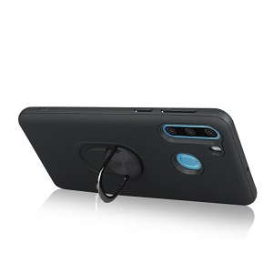 Противоударный чехол-подставка HMC Ring Color для Самсунг Галакси A21- красный