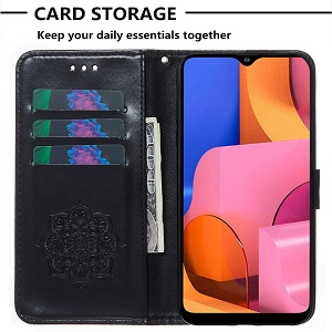 Чехол-книжка Lucky Clover Dream Catcher Printing на Самсунг Галакси A21 -черный