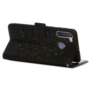 Чехол-книжка Lucky Clover Dream Catcher Printing для Самсунг Галакси A21 -черный