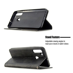 Чехол-книжка Rhombus Texture на Самсунг Галакси A21-черный