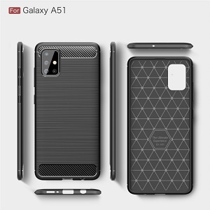 Brushed Texture Carbon Fiber на Samsung Galaxy A51 - Черный