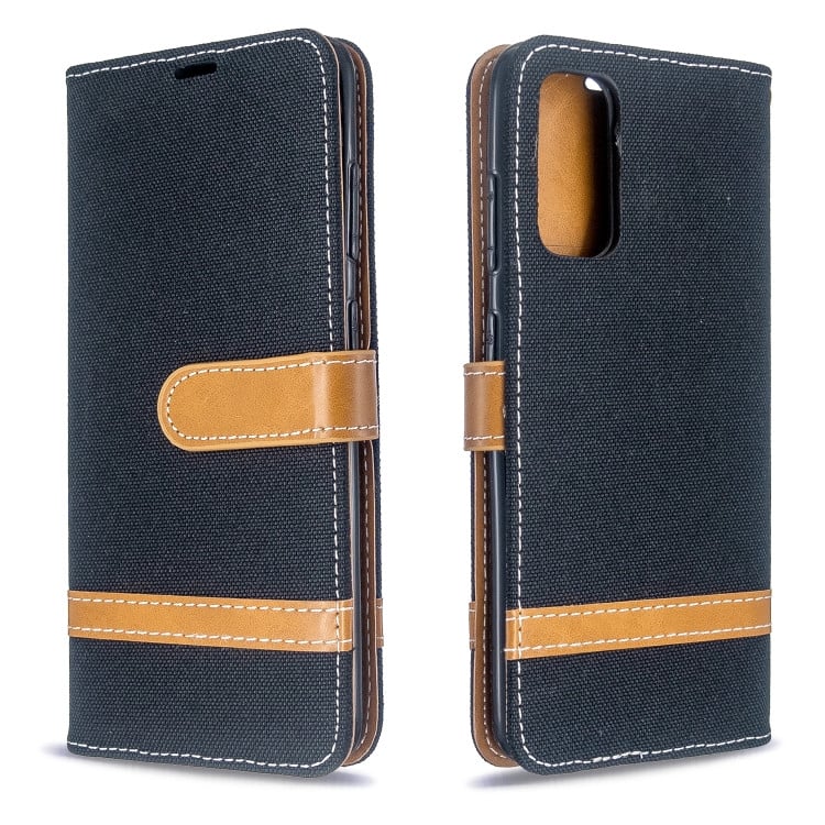 Чехол-книжка Color Matching Denim Texture на Samsung Galaxy S20-черный
 Чехол-книжка Color Matching Denim Texture на Samsung Galaxy S20-черный