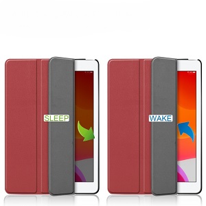 Чохол Custer Texture Three-folding Sleep/Wake-up на Айпад 7 10.2 (2019) Вино-червоний